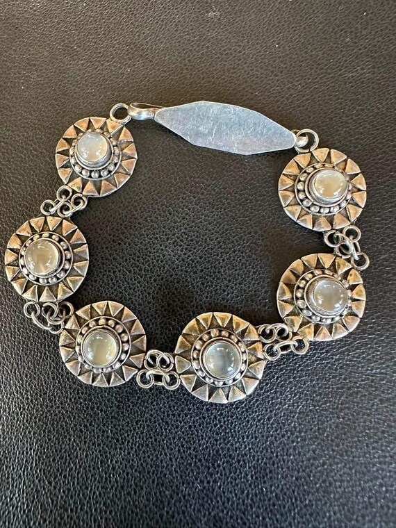 1357. Sterling Silver Sunburst Bracelet