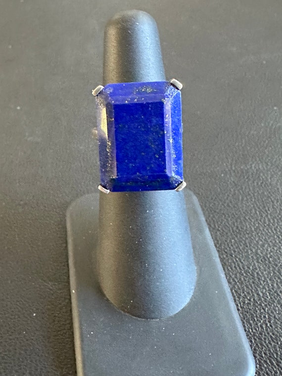 Sterling Silver Lapis Lazuli Statement Ring 5