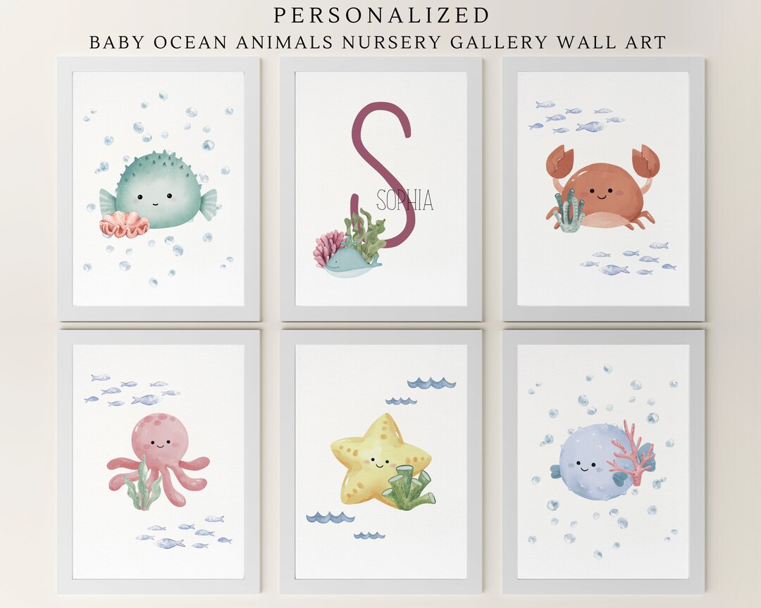 Ocean Nursery Decor Ocean Nursery Wall Art Kids Ocean Wall Decor Ocean