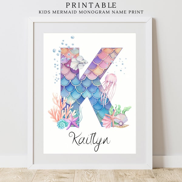 Mermaid Monogram - Etsy