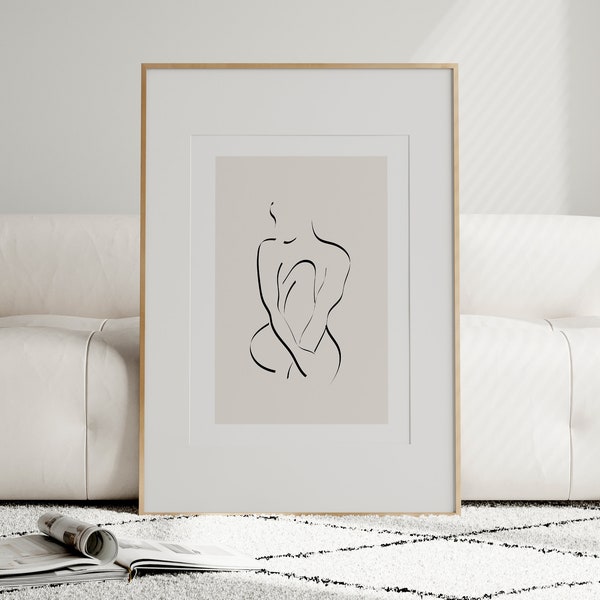 Woman Line Drawing | Women | Line Art | Digital Wall Art | Printable | Instant Download | Office | Living Room | Dorm | Picasso Style |