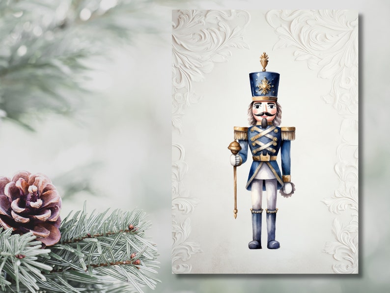 Nutcracker Prints Set of 3 Christmas Prints Vintage Nutcracker Digital