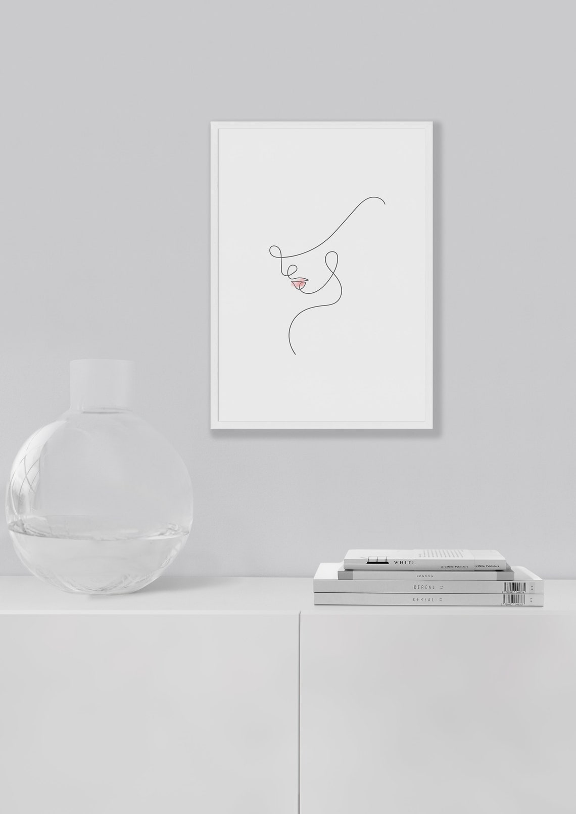 Set of 3 Line Drawings With Color Abstract Line Art Etsy