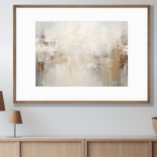 Neutral Abstract Cityscape Print | City Skyline | Calm Art | Modern Abstract Wall Art | Beige Gray | Digital Printable Art Download |