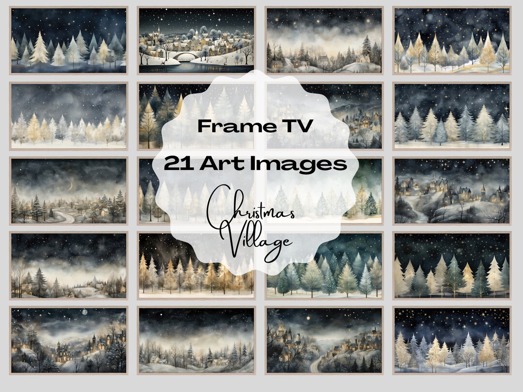 Samsung Frame TV Christmas Village Scenes Set of 21 Mega Bundle Festive