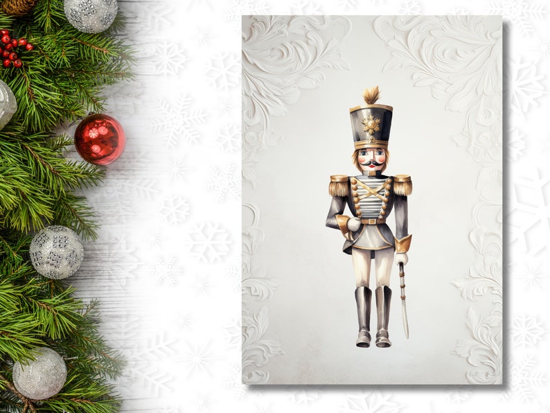 Nutcracker Prints Set of 3 Christmas Prints Vintage Nutcracker Digital