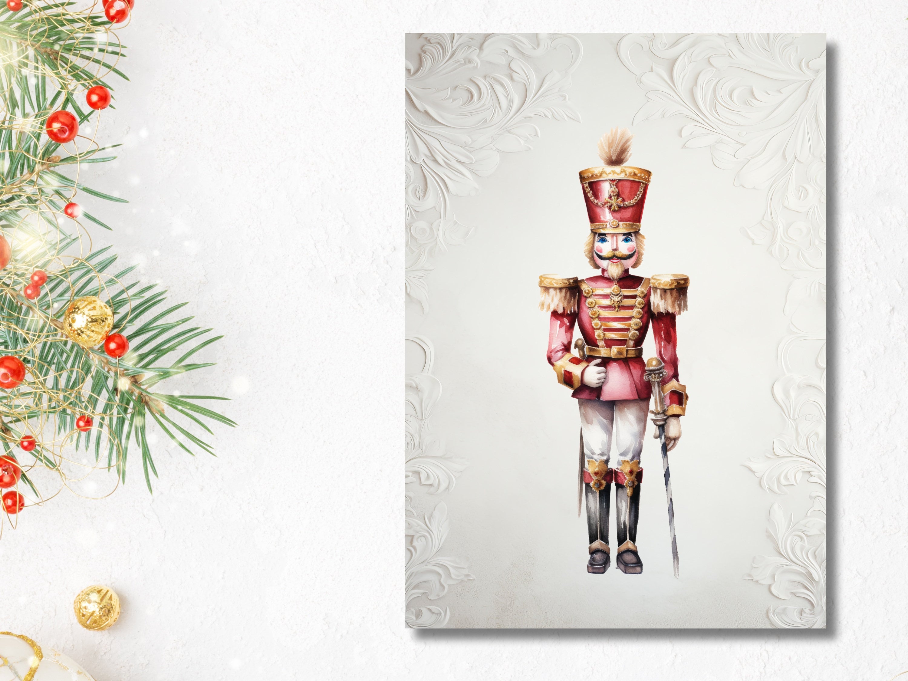 Nutcracker Prints Set of 3 Christmas Prints Vintage Nutcracker Digital