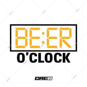Beer O&#39;Clock SVG Design - Cricut Svg, Pdf, Png, Ai Vector | Beer, Wine, Alcohol, Bar, Funny, Drinking Loading Download for Print & Design