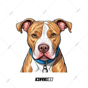 Pitbull Dog Transparent PNG Image - Digital Download | Pitbull Clipart for Crafts, Stickers, Apparel & Decor