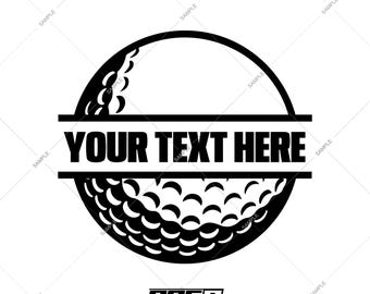 Golf Ball Monogram SVG Design - Custom Text, Golfer Gift (Digital Download)