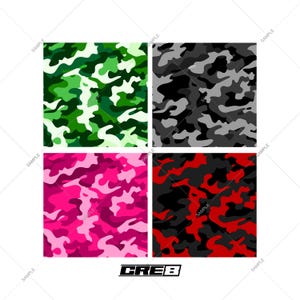 Camo Background SVG and PNG Set - Digital Download | 4 Camouflage Patterns for Cricut, Print & Design | Hunting, Outdoors, Military, Crafts