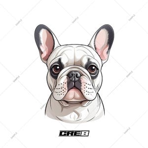 Kreskówkowy Buldog Francuski - Pobieranie Cyfrowe | Przezroczysty Plik PNG | Uroczy Buldog Francuski Clipart do Rzemiosła, Naklejek, Odzieży i Dekoracji