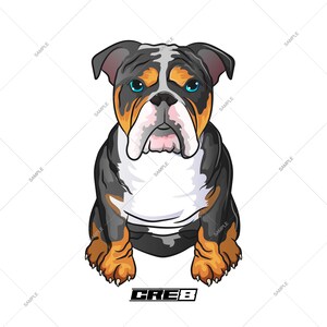 Cartoon Bulldog - Digital Download | Svg, Ai, Png, Pdf Files for Cricut, Silhouette, Print & Design | Bulldog Clipart, Dog Lover, Pet Craft