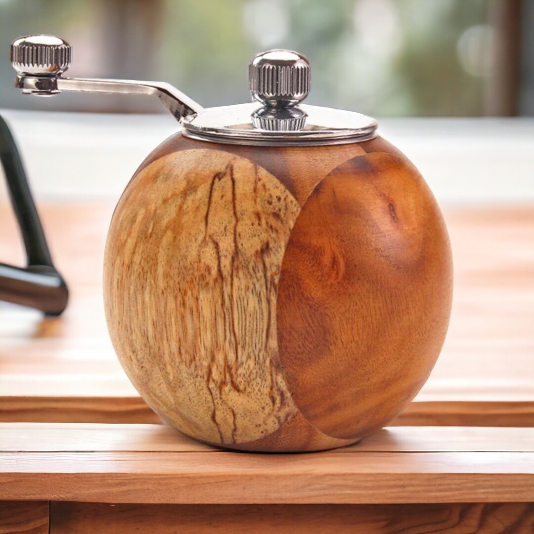 Salt and Pepper Mills, Solid Wood Pepper Grinders With Adjustable