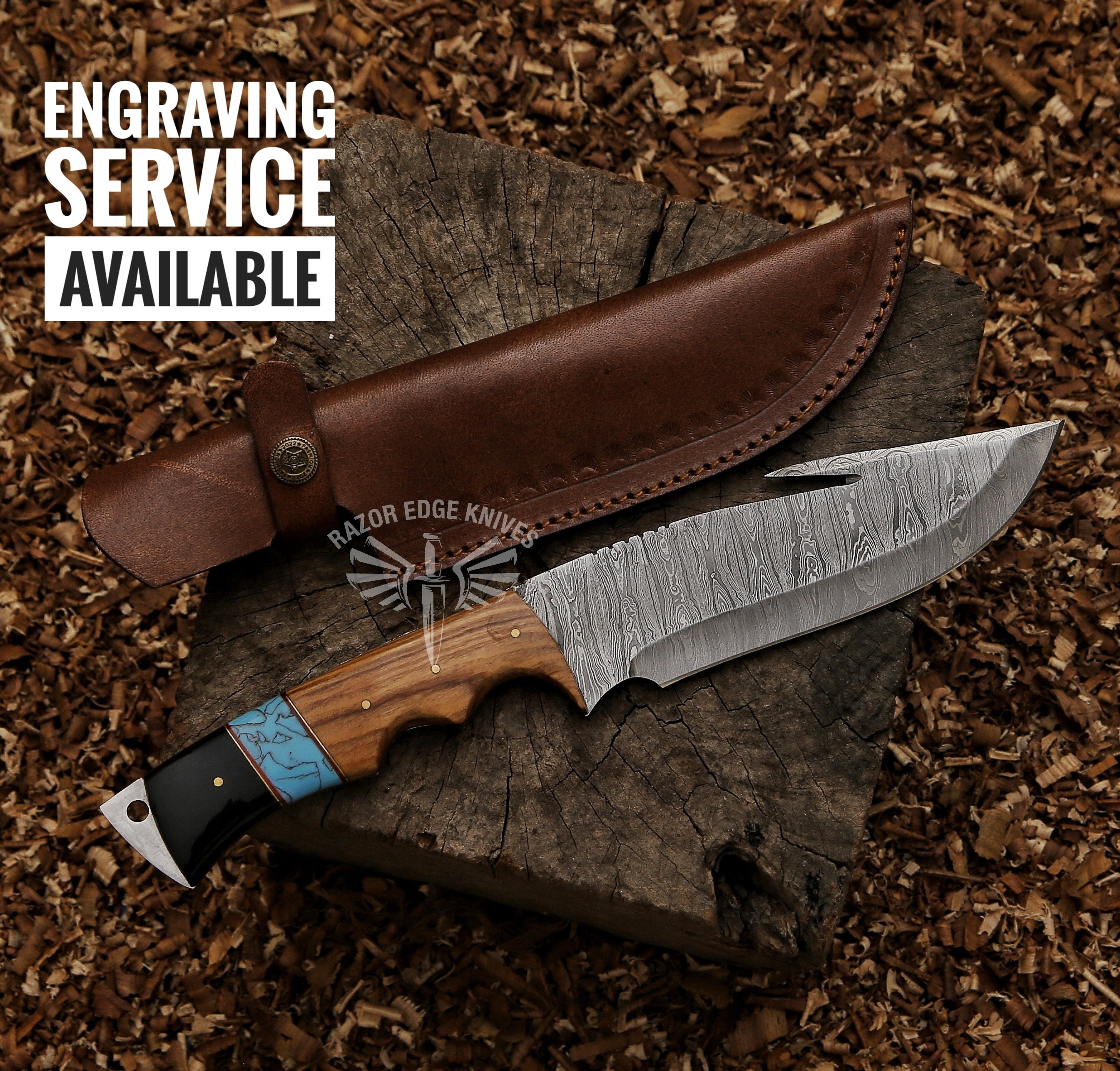 Damascus Fixed Blade - Etsy Damascus Fixed Blade - Etsy