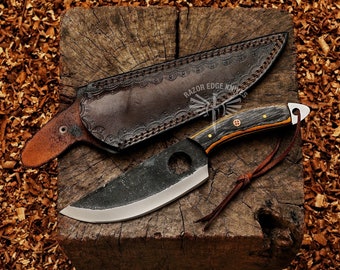 Handmade Carbon Steel Chef Knife Personalized Gift for Husband Sharp Blade Knife Anniversary Gift for Father Best Gift idea for Chef