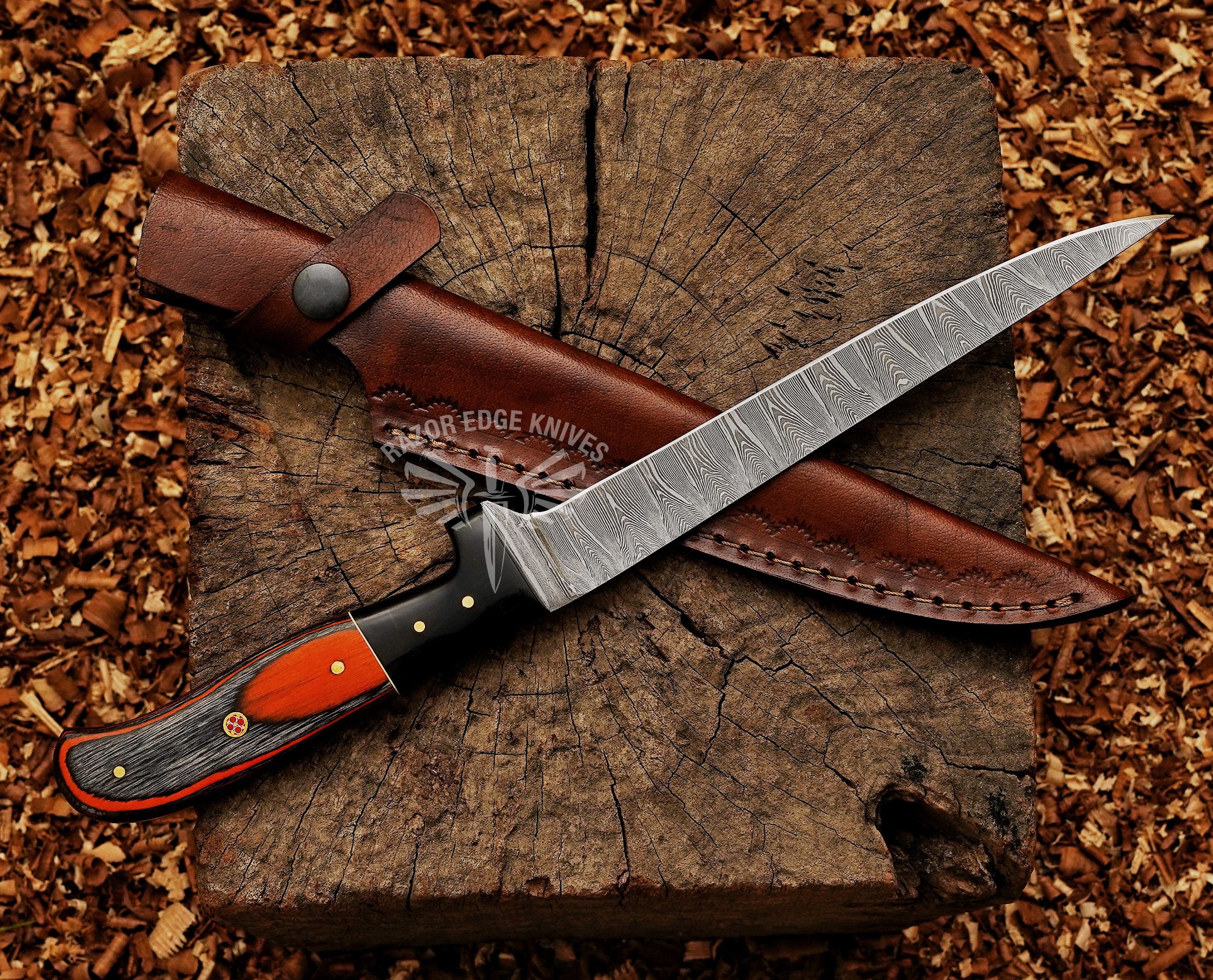 Fillet Knife/fishing Knife Handmade Damascus Steel Flexible Blade Knife