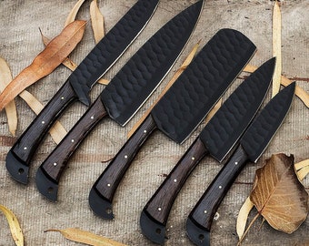 Handmade Chef Set, D2 Steel Chef Knife Set, Outdoor Chef Knife Set, Kitchen Knife Set, Personalized Anniversary Wedding Gift For Husband