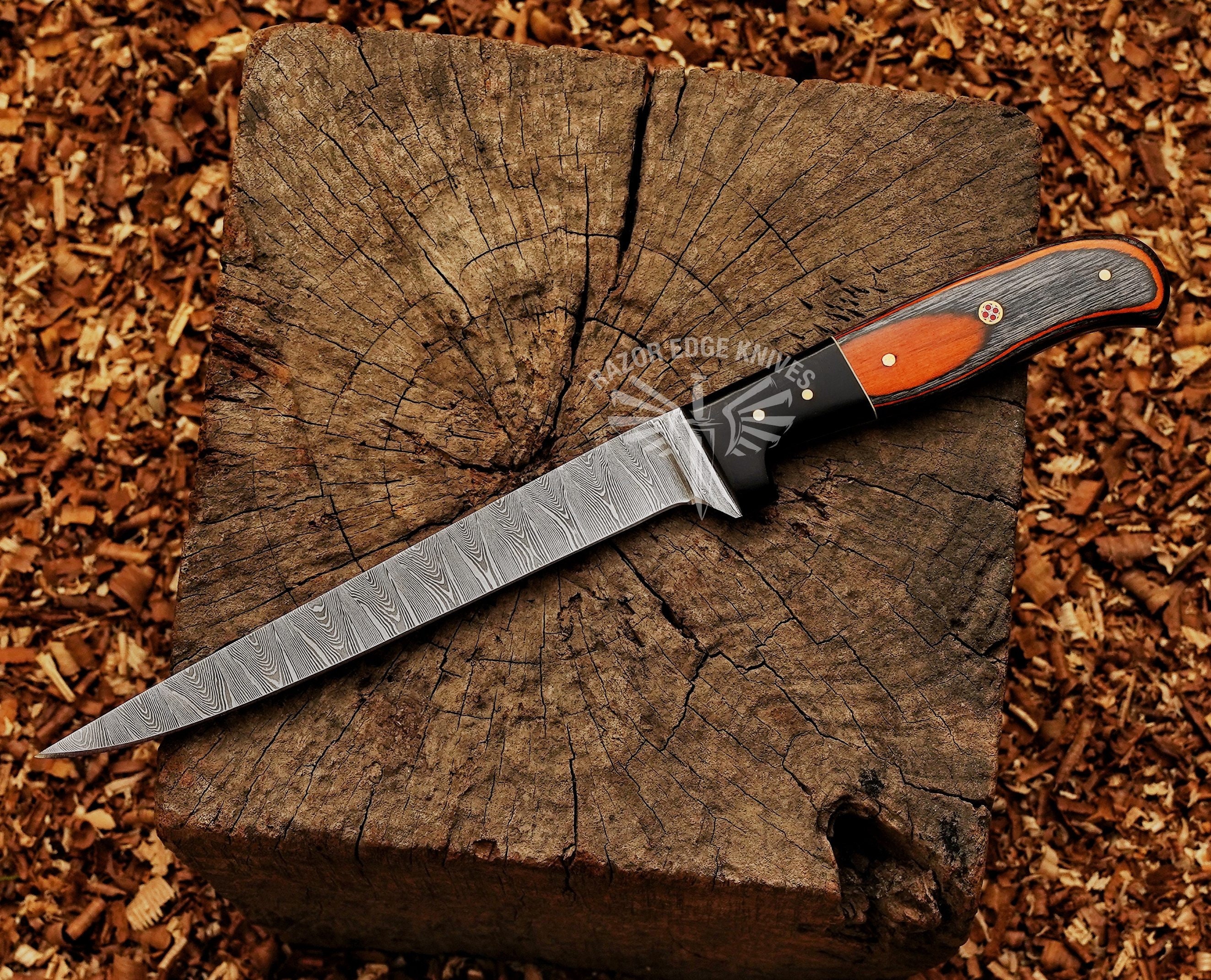 Fillet Knife/fishing Knife Handmade Damascus Steel Flexible Blade Knife