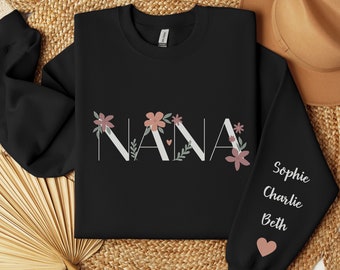 Personalized Boho Grandma Sweatshirt, Gift for Grandma, New Mom Gift, Nana Sweatshirt, Floral Nana Shirt, Mimi Sweatshirt, Great Mom Gifts