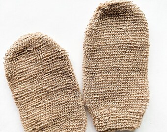 Plastic Free Handmade Jute Bath Mitt Glove - Natural Organic Reusable Exfoliating Glove