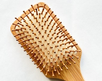 Natural Plastic Free Bamboo Hair Brush - Eco Friendly Zero Waste Sustainable Detangling Brush