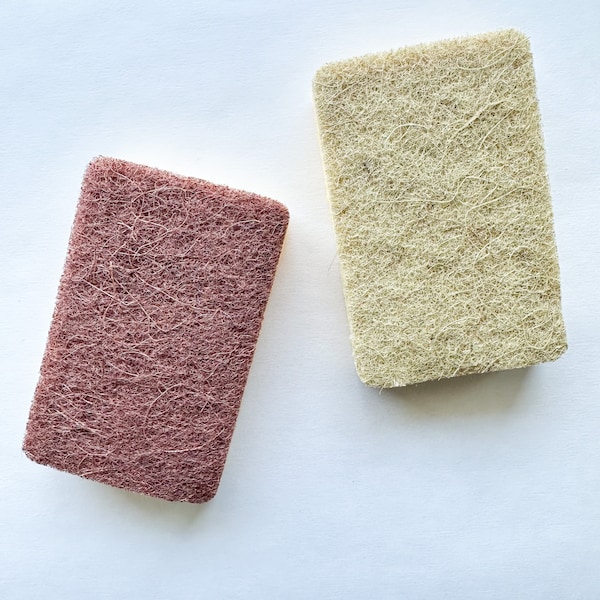 Natural Coconut Husk & Cellulose Dish Sponge - Eco Friendly Reusable Sisal Cellulose Kitchen Scrub Pads