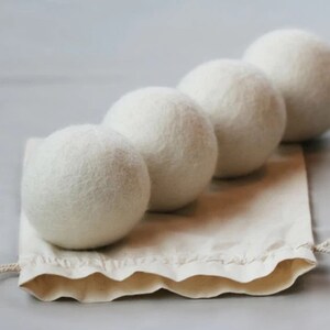 Natural Organic Handmade 100% New Zealand Wool Dryer Balls Plastic Free Reusable Biodegradable Dryer Balls Set of 6 image 7