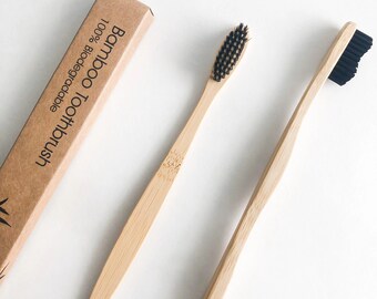 Biodegradable Natural Bamboo Toothbrush - Eco Friendly Zero Waste Bamboo Brush