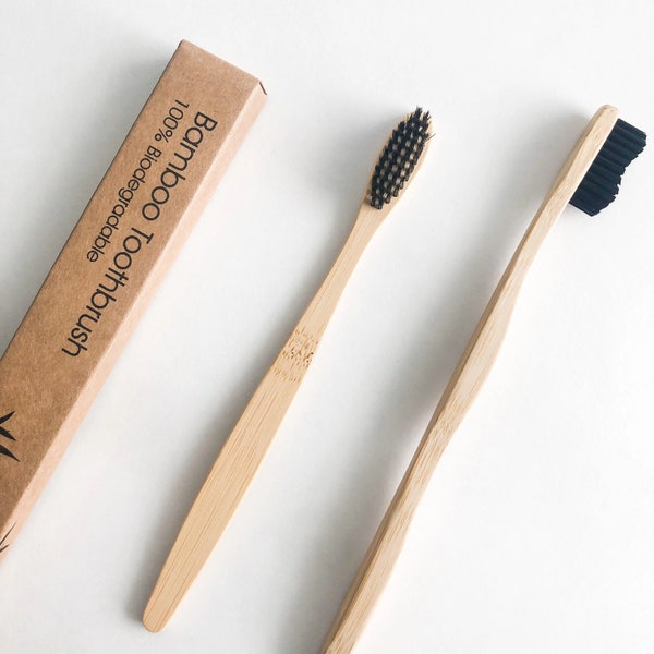 Biodegradable Natural Bamboo Toothbrush - Eco Friendly Zero Waste Bamboo Brush