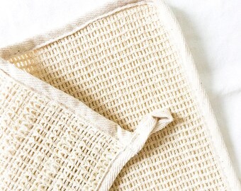 Organic Natural Handmade Sisal Wash Cloth - Plastic Free Reusable Face and Body Exfoliator