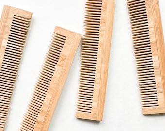 Peigne à cheveux en bambou naturel sans plastique - Peigne biodégradable écologique