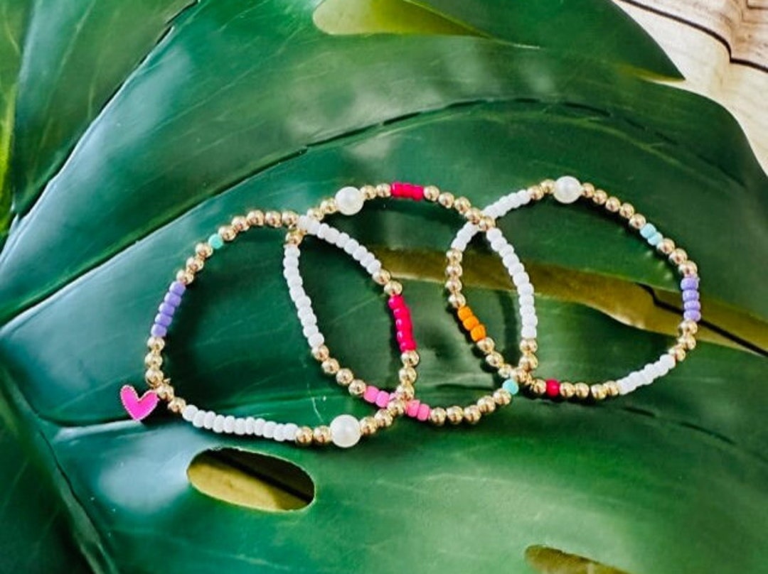 Seed and Gold Beaded Bracelets Etsy