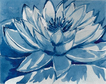 Blue flower art print