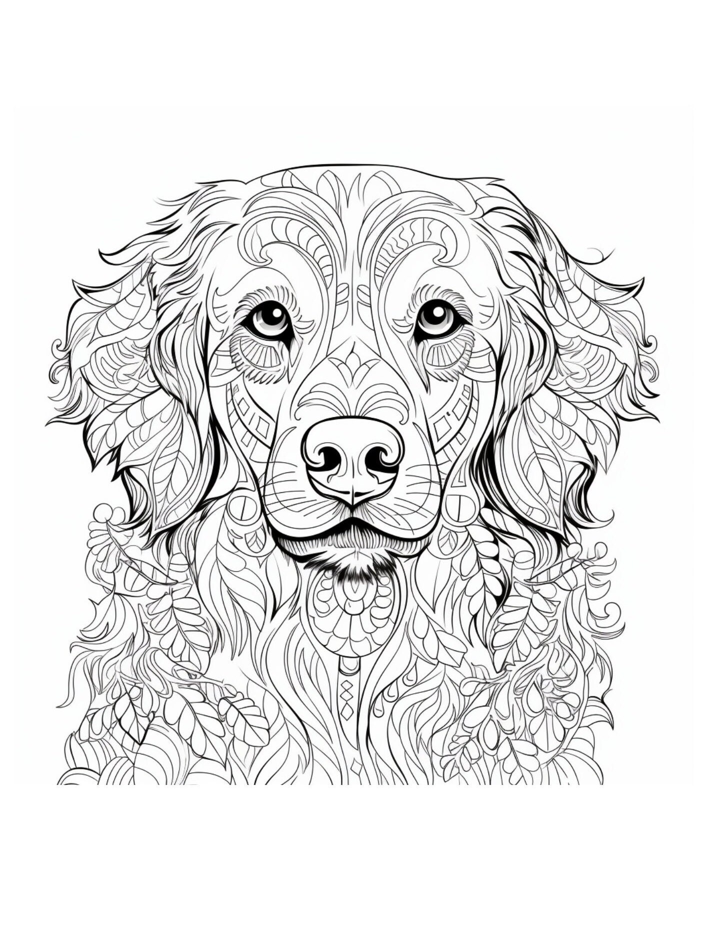 Adult Printable Colouring Sheets Mandala Dogs - INSTANT DOWNLOAD - Etsy ...