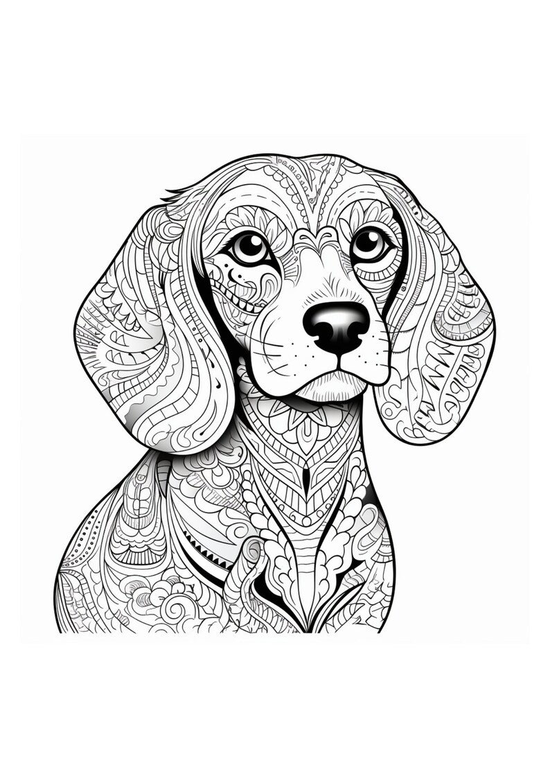 Adult Printable Colouring Sheets Mandala Dogs - INSTANT DOWNLOAD - Etsy ...