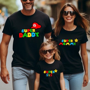Custom Family Super Mario Shirts, Super Mario Family Shirts, Custom Super Mario Shirt, Super Custom Birthday Shirt, Gamer Tee Family Match