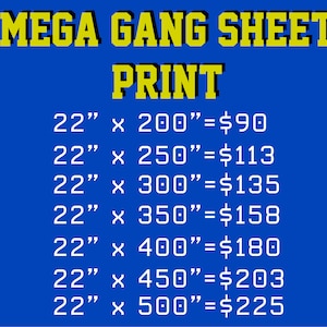 Mega Gang Sheet Print DTF, Ready To Press, Personalized Heat Print, Bulk Dtf Transfer, Bulk Dtf Sheets, Custom Dtf Transfers, Custom Print