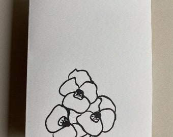 Février - Carte de fleurs violettes pour le mois de naissance