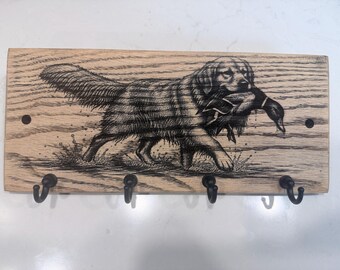 Retriever Duck Hunting Wall-Mounted Key Hanger Organizer