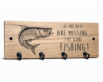 If the Keys Are Missing, I’ve Gone Fishing! - Tarpon Wall-Mounted Key Hanger Organizer