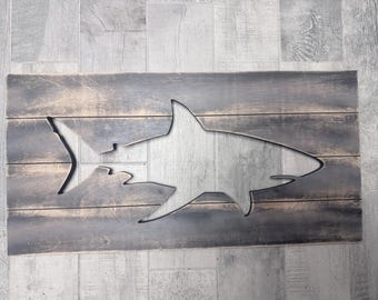 Bull Shark Wood Wall Art