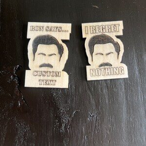 Ron Swanson Custom Wooden Magnet