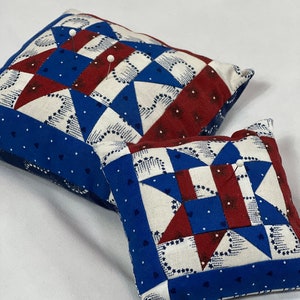 2 Pieced Patriotic (Flag and Star) Pincushions