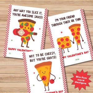 Cartões de Dia dos Namorados para Pizza IMPRIMÍVEIS