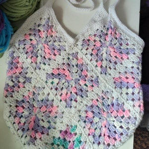 Crochet Markt Einkaufstasche Bunt Handgemacht