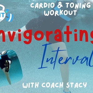 Wateraerobics AFDRUKBARE "Verkwikkende intervallen"-training-1 boei-Aqua-oefenkaarten met foto's-hoge kwaliteit, Instant Download