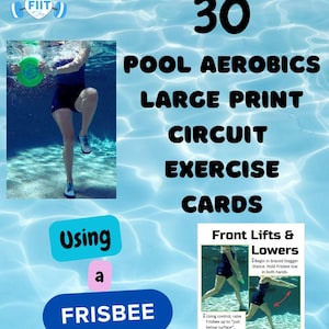 Schede fotografiche di circuito GRANDI / 30 esercizi in piscina con il frisbee / PDF di allenamento in acqua e accesso video esclusivo / PDF stampabili istantanei