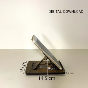 レーザーカットファイル電話スタンド、モダンでミニマリストな電話ホルダー、デスクの整理に最適、技術愛好家へのユニークなギフト