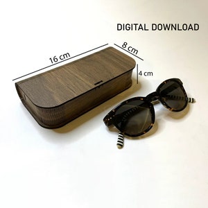 Pacchetto SVG DXF AI per custodia per occhiali, download digitale per custodia per occhiali per legno da 3 mm e 4 mm, (16 cm x 8 cm x 4 cm) Elegante custodia per occhiali